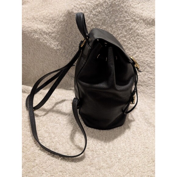 Coach Black Pebbled Leather Backpack Bag Authentic Evie Goldtone Hardware - Picture 3 of 12